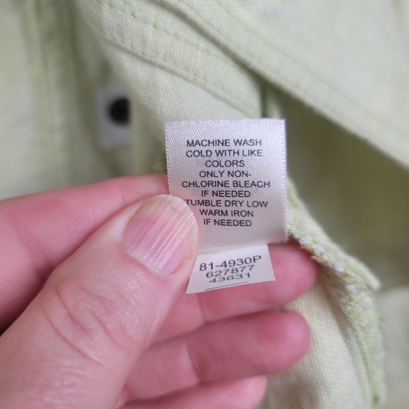 J. Jill Yellow/Green 100% Linen Jacket size S - Picture 6 of 7
